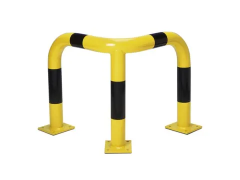 Hoekbeschermbeugels Staalbuis 1200x600mm Ø76mm Binnenshuis Geel/Zwart