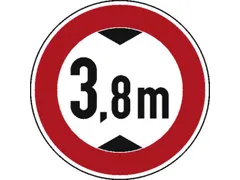 verkeersbord,verbod v. voertuigen boven hoogte,conform StVO,aluminium