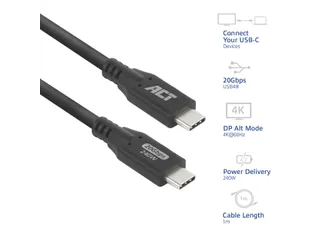 Kabel ACT USB-C 4.0 20Gbps 1m - 7