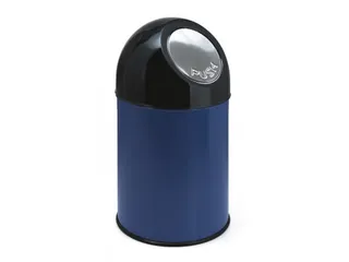 Afvalbak Met Pushdeksel 30 Liter Blauw - 1