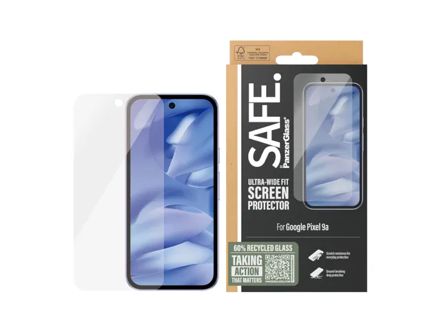 PanzerGlass SAFE. by Screen Protector Google Pixel 9a | Ultra-Wide
