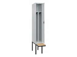 locker met bank,voor scheiding van kleding,HxBxD 2120x300x815mm,1vak