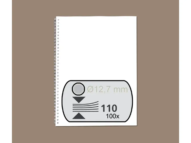 Draadrug GBC 12.5mm 34-rings A4 zilver 100stuks