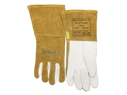 Weldas 10-10007 lederen lashandschoenen, wit, maat XL, per 60 paar