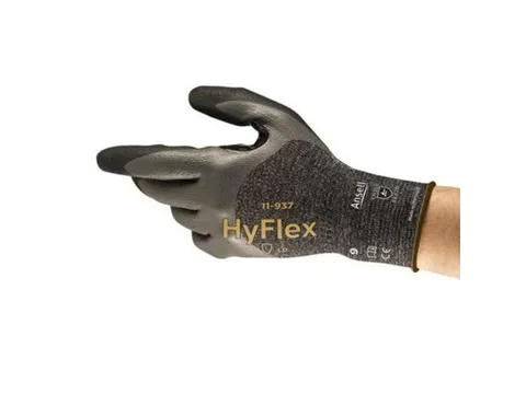 Ansell HyFlex 11-937 snijbestendige handschoenen, zwart, maat 10, 144