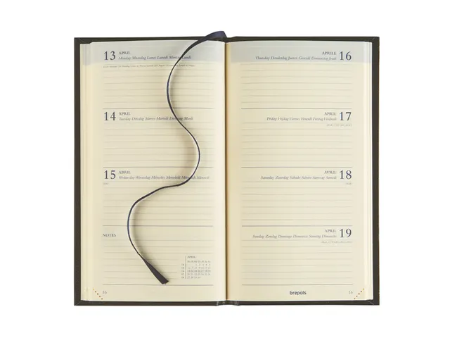 Agenda 2027 Brepols Interplan Colora 7 jours/ 2 pages taupe, rose, ble