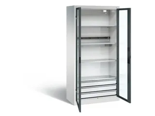 acculaadkast 1950x930x500mm 5stekkerdozen 230V cil.-slot front RAL7016 - 1