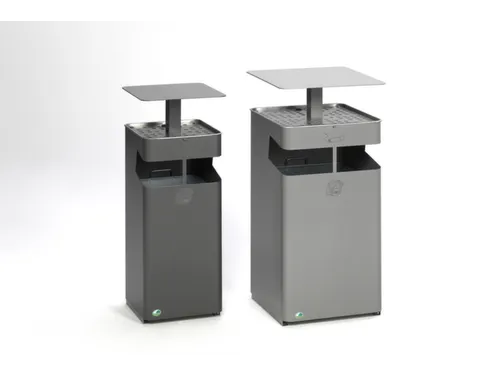 combi-asbak HxBxD 880x350x350mm afvalbak inhoud 38 liter ijzerkleurig