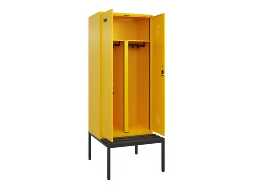 PBM-locker met bank,HxBxD 2120x800x815mm,2vak,vak B 400mm