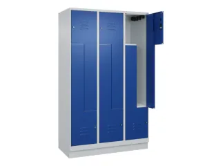 Z-garderobekast,HxBxD 1950x1200x500mm,vak B 200/400mm,cil.-slot,sokkel - 2