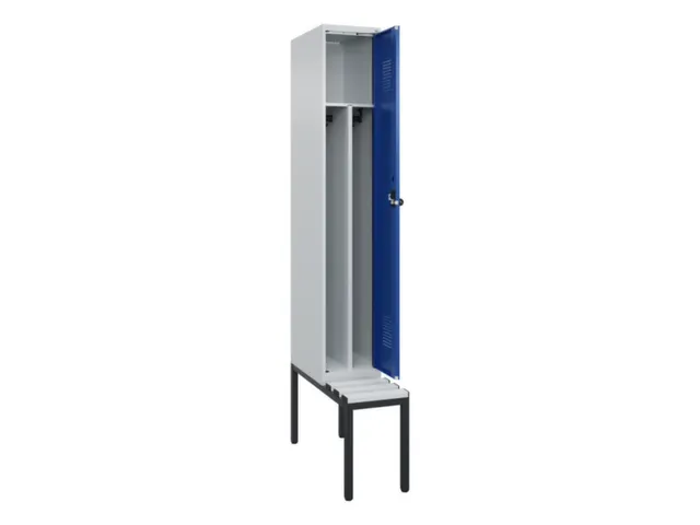 locker met bank,voor scheiding van kleding,HxBxD 2120x300x815mm,1vak