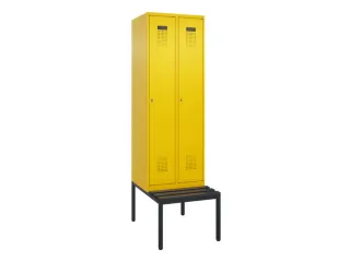 locker met bank,voor scheiding van kleding,HxBxD 2120x600x815mm,2vak - 2