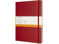 Notitieboek Moleskine XL 190x250mm lijn hard cover scarlet red