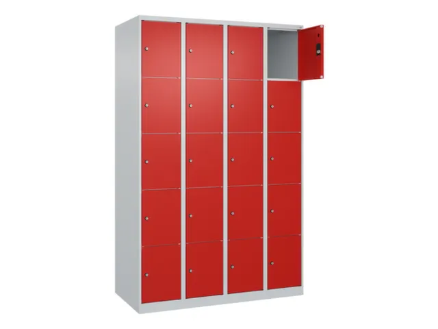 lockerkast,HxBxD 1850x1200x500mm,4x5vakken,vak B 300mm,cil.-slot