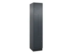 Z-garderobekast,HxBxD 1950x400x500mm,vak B 200/400mm,cil.-slot,sokkel