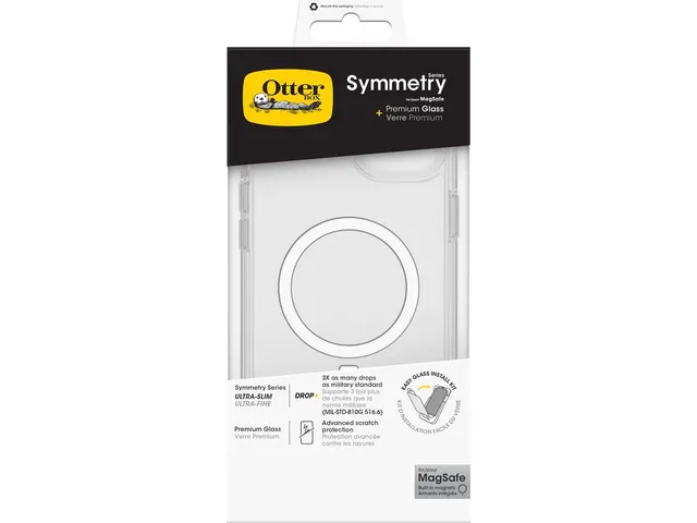 OtterBox Symmetry Clear MagSafe Case+Premium Glass AM iPhone 15 Plus