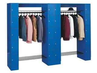 locker met kapstok,HxBxD 1950x2840x480mm,romp RAL7016,front RAL7016 - 1