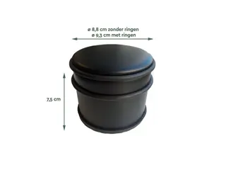 Deurstopper Zwart ⌀9 x7.5 cm - 6