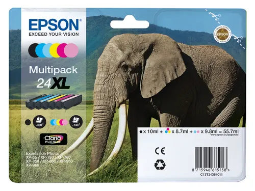 Epson T2438XL Inktcartridge Zwart & 5 Kleuren HC Set