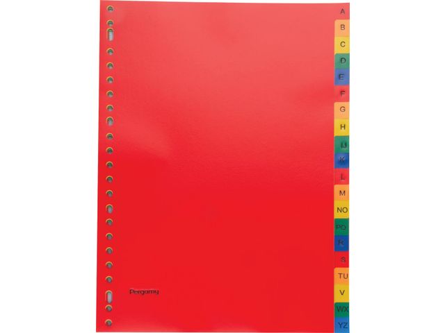 tabbladen, ft A4, 23-gaatsperforatie, PP, geassorteerde kleuren, A-Z | TabbladenShop.nl