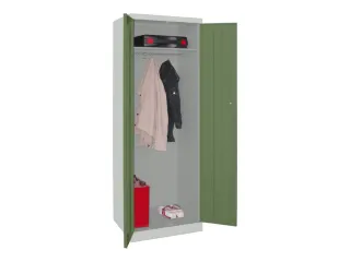 kleding-/wasgoedkast,HxBxD 1800x600x500mm,RAL7035,front RAL6011 - 2