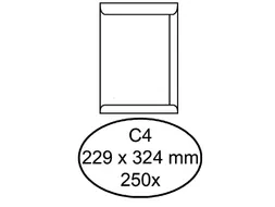 Envelop Hermes Akte C4 229x324mm Wit Gegomd doos à 250 stuks