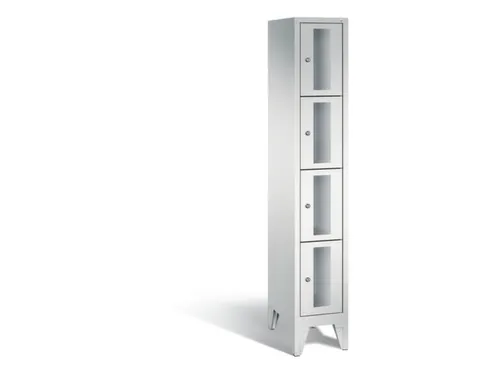 lockerkast 1850x320x500mm 1x4 vakken Cilinderslot Poten, RAL7035