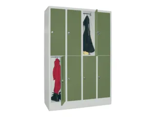 lockerkast,HxBxD 1850x1200x500mm,4x2vakken,RAL7035,front RAL6011 - 2
