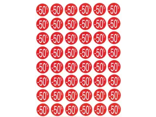 Agipa Kortinglabel -50% rood 192 stuks verwijderbaar - 2