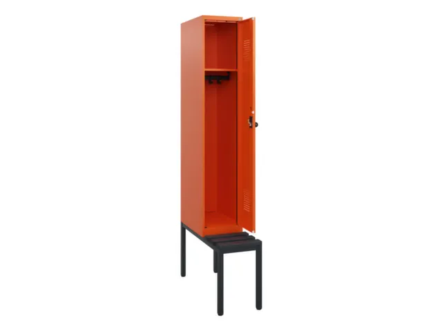 locker met bank,HxBxD 1950x300x815mm,1vak,vak B 300mm,draaigrendel