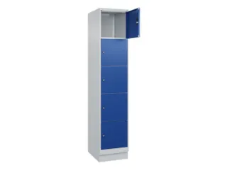 lockerkast,HxBxD 1950x400x500mm,1x5vakken,vak B 400mm,cil.-slot,sokkel - 1