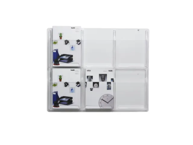wandfolderhouder HxBxD 625x766x51mm 6xDIN A4 planken transparant