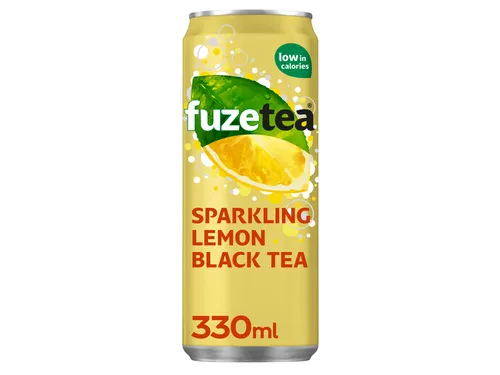 Frisdrank Fuze Tea Black Tea sparkling lemon blik 330ml