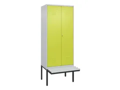PBM-locker met bank,HxBxD 2120x800x815mm,2vak,vak B 400mm,cil.-slot