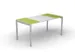 Bureau 750x1400x800mm vert/blanc 4 pieds blanc
