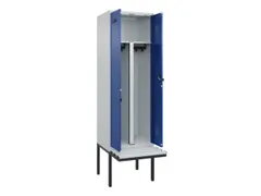 PBM-locker met bank,HxBxD 2120x600x815mm,2vak,vak B 300mm,draaigrendel