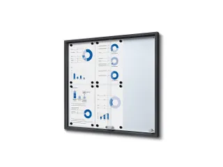 Vergrendelbaar notitiebord Indoor Slim 6xA4 met Schuifdeuren Antraciet - 1