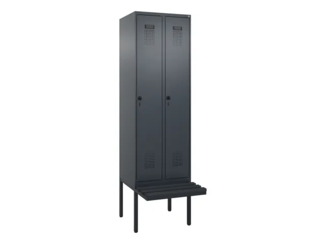 locker met bank,voor scheiding van kleding,HxBxD 2120x600x815mm,2vak