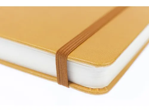 Schetsboek Kangaro A6 okergeel PU hardcover 80 blad 140 grams roomwit
