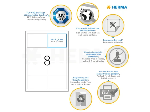 Etiquette HERMA Premium 4624 97x67,7mm blanc 6500 pièces