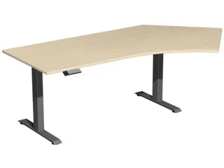 Elektrisch in hgte vst. hoekbureau,HxBxD 730-1230x2166x1130mm - 1