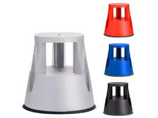 Opstapkruk 150kg Blauw Met Wielen - 4