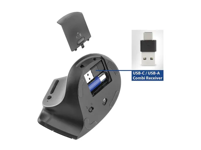 Draadloze Ergonomische Muis Met Bluetooth En USB-C / USB-A