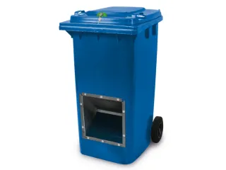 verrijdbare zoutbak,afsluitbaar,240l,HxBxD 1075x580x730mm,HDPE,blauw - 1