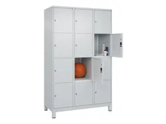 lockerkast,HxBxD 1950x1200x500mm,3x4vakken,vak B 400mm,cil.-slot