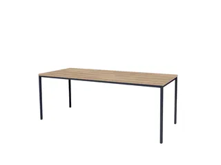Domino Basic Tafel Vaste Hoogte 200x80 honey castello zwart 4-poots - 1