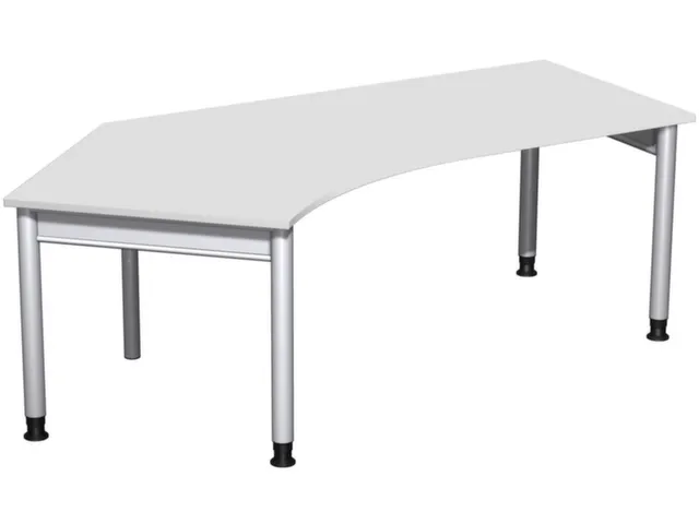 Bureau d’angle 680-820x2166x1130mm retour à gauche gris/argenté
