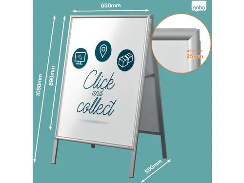 Essence stoepbord, uit aluminium, ft A1