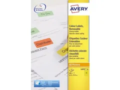 Avery Zweckform Gekleurde Afneembare Etiketten 63.5x33.9mm Geel