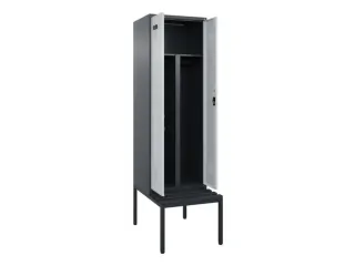 PBM-locker met bank,HxBxD 2120x600x815mm,2vak,vak B 300mm - 1